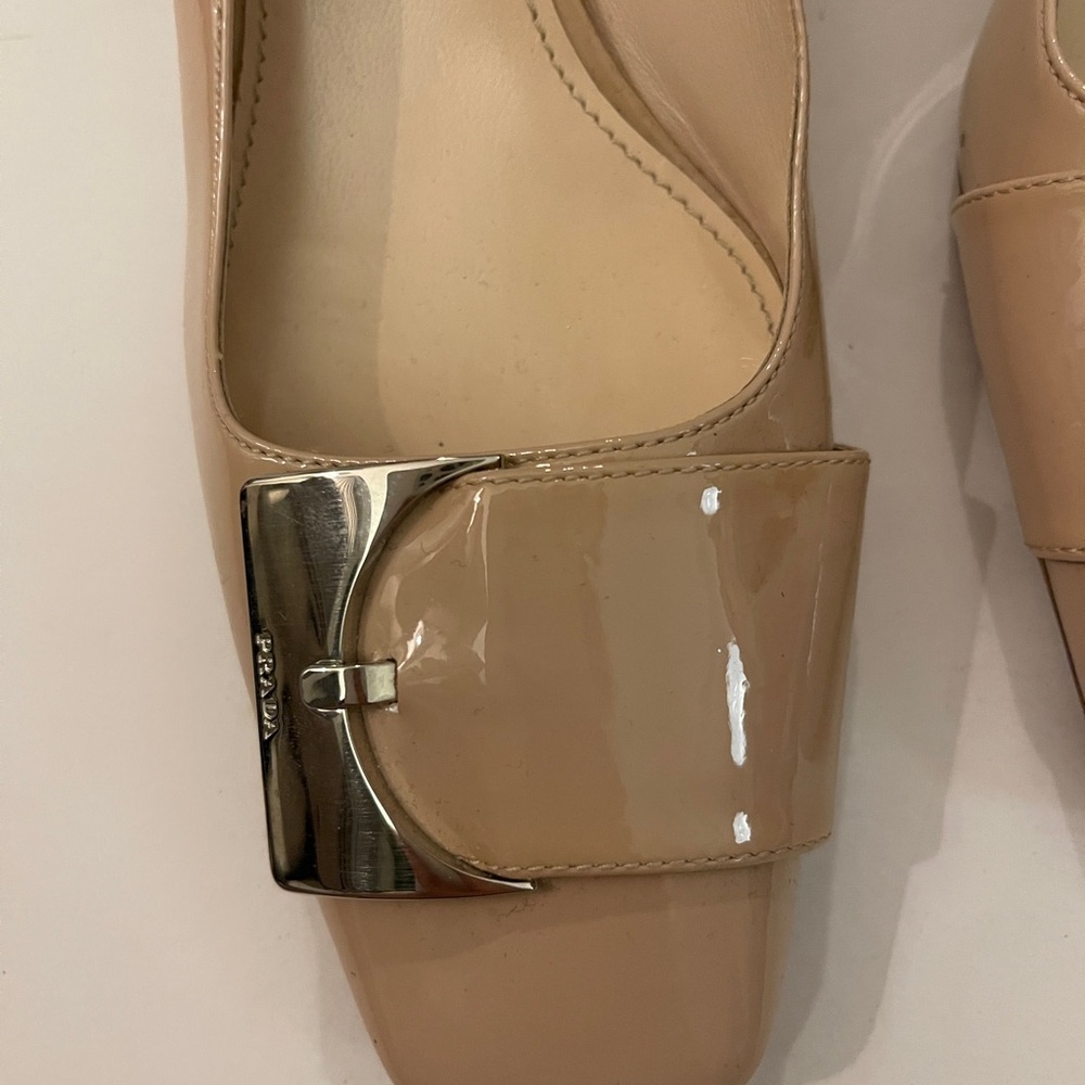 Prada Women's Tan Patent Leather Pumps - Picture 2 of 6